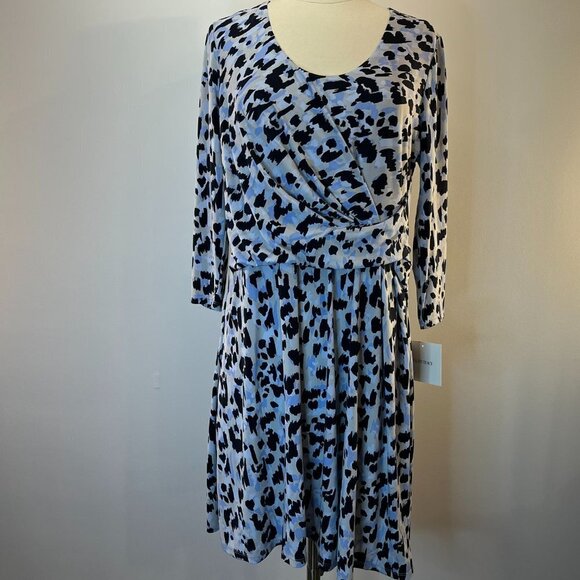 ELLEN TRACY Women's True Blue Leopard Expression Dress - Size PL - NWT - Picture 2 of 6